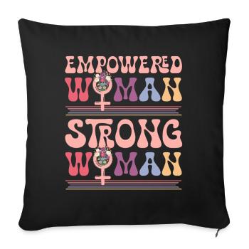 Droits des femmes Fleurs féministes Droits des femmes - Housse de coussin décorative 45 x 45 cm - noir - Devant