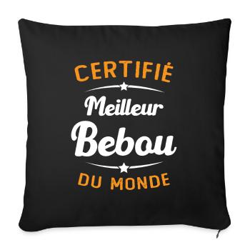 Homme Grand père surnom Papa Humour Meilleur Bébou - Housse de coussin décorative 45 x 45 cm - noir - Devant