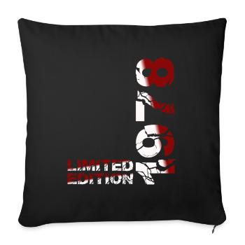 1978 édition limitée cadeau d’anniversaire femme mari - Housse de coussin décorative 45 x 45 cm - noir - Devant