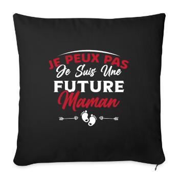 Femme Enceinte Grossesse Future Maman Cadeau - Housse de coussin décorative 45 x 45 cm - noir - Devant