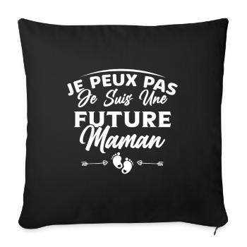 Femme Enceinte Grossesse Future Maman Cadeau - Housse de coussin décorative 45 x 45 cm - noir - Devant