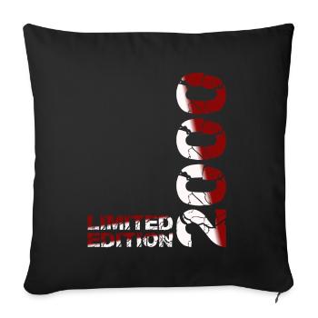 2000 Limited Edition Birthday Gift Wife Husband - Sofa pillowcase 17,3'' x 17,3'' (45 x 45 cm) - black - Front
