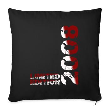 2008 Édition Limitée Anniversaire Cadeau Femme Mari - Housse de coussin décorative 45 x 45 cm - noir - Devant