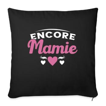 Femme Annonce Deuxième Grossesse Encore Mamie - Housse de coussin décorative 45 x 45 cm - noir - Devant