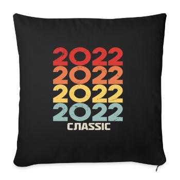 Anniversaire 2022 dans le style vintage classique 2022 - Housse de coussin décorative 45 x 45 cm - noir - Devant