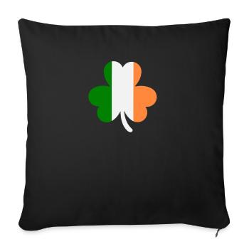 Accessoires de la Saint-Patrick Irlande Shamrock Décoration - Housse de coussin décorative 45 x 45 cm - noir - Devant
