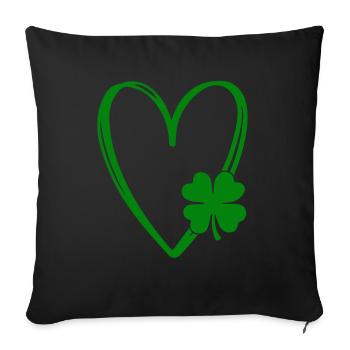 Accessoires de la Saint-Patrick Irlande Shamrock Décoration - Housse de coussin décorative 45 x 45 cm - noir - Devant