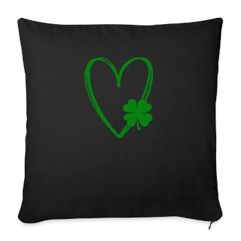 Accessoires de la Saint-Patrick Irlande Shamrock Décoration - Housse de coussin décorative 45 x 45 cm - noir - Devant