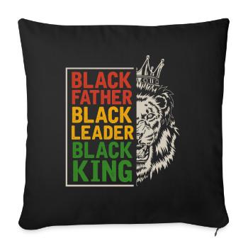 Black Father Men Afro Lion African - Sofa pillowcase 17,3'' x 17,3'' (45 x 45 cm) - black - Front