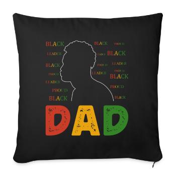 Black father Pride African father - Sofa pillowcase 17,3'' x 17,3'' (45 x 45 cm) - black - Front