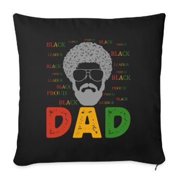 Proud Black Dad African Father - Sofa pillowcase 17,3'' x 17,3'' (45 x 45 cm) - black - Front