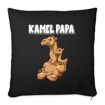 Kamel Papa für Papas - Sofakissenbezug 45 x 45 cm - Schwarz - Vorne