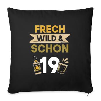 19 Jahre Geburtstag Whiskey - Sofakissenbezug 45 x 45 cm - Schwarz - Vorne