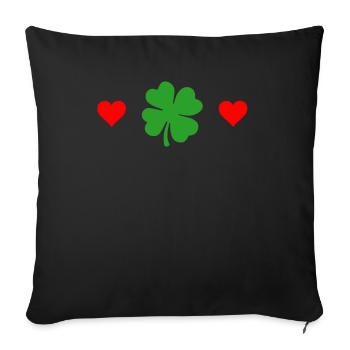 St Patricks Day Accessories Ireland Shamrock Decoration - Sofa pillowcase 17,3'' x 17,3'' (45 x 45 cm) - black - Front