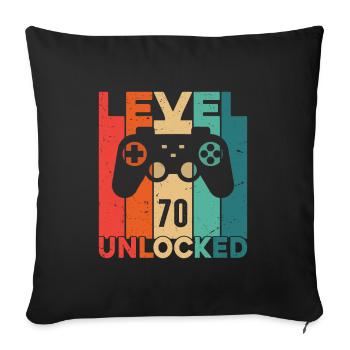 Level 70 Unlocked - Sofa pillowcase 17,3'' x 17,3'' (45 x 45 cm) - black - Front