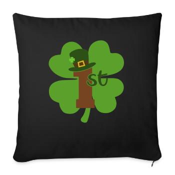 St Patricks Day Accessories Ireland Shamrock Decoration - Sofa pillowcase 17,3'' x 17,3'' (45 x 45 cm) - black - Front