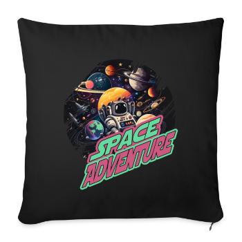 Space Adventure Astronaut für einen Kinder und - Sofakissenbezug 45 x 45 cm - Schwarz - Vorne