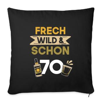 Geschenk 70 Jahre Geburtstag Whiskey - Sofakissenbezug 45 x 45 cm - Schwarz - Vorne