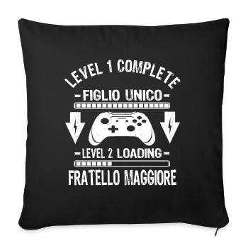Fratello Maggiore Loading Figlio Unico Complete - Sofa pillowcase 17,3'' x 17,3'' (45 x 45 cm) - black - Front