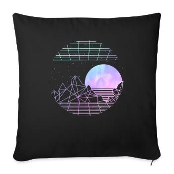 Pastel Goth Moon Aesthetic Vaporwave - Sofa pillowcase 17,3'' x 17,3'' (45 x 45 cm) - black - Front