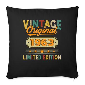 1963 Vintage Original 1963 Cadeau D'anniversaire - Housse de coussin décorative 45 x 45 cm - noir - Devant