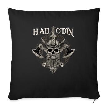 Je vous salue Odin I Guerrier Viking - Housse de coussin décorative 45 x 45 cm - noir - Devant