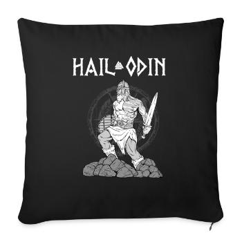 Je vous salue Odin I Ragnarok Viking Valhalla - Housse de coussin décorative 45 x 45 cm - noir - Devant