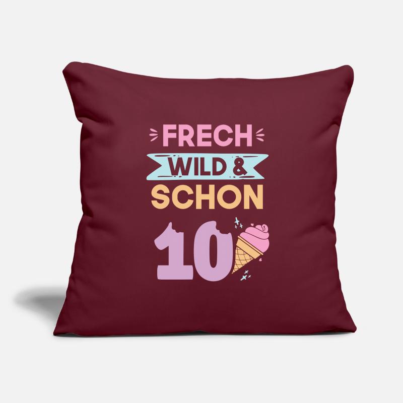 10 Jahre Geburtstag Junge Mädchen Eis essen Sofakissenbezug 45 x 45 cm