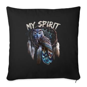 My Spirit für einen Esoteriker Esoterikerin - Sofakissenbezug 45 x 45 cm - Schwarz - Vorne