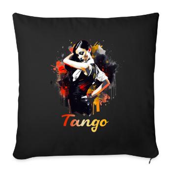 Tango Tanz für einen Tango Tänzer Tänzerinnen - Sofakissenbezug 45 x 45 cm - Schwarz - Vorne