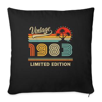 Vintage 1983 Limited Edition - Sofa pillowcase 17,3'' x 17,3'' (45 x 45 cm) - black - Front