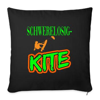 Schwerelosigkeit Kitesurfen Kiten für Kiter - Sofakissenbezug 45 x 45 cm - Schwarz - Vorne
