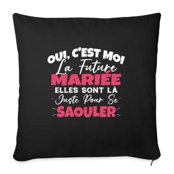Future Mariée Idée Originale EVJF - Housse de coussin décorative 45 x 45 cm - noir - Devant