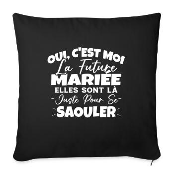 Future Mariée Idée Originale EVJF - Housse de coussin décorative 45 x 45 cm - noir - Devant