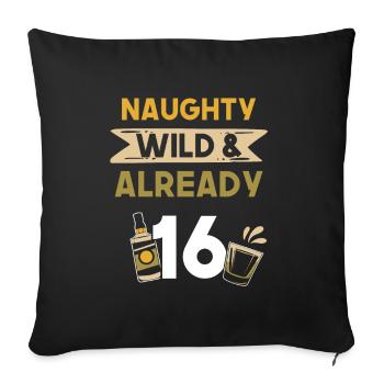 16 Jahre Geburtstag Whiskey - Sofakissenbezug 45 x 45 cm - Schwarz - Vorne