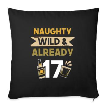 17 Jahre Geburtstag Whiskey - Sofakissenbezug 45 x 45 cm - Schwarz - Vorne