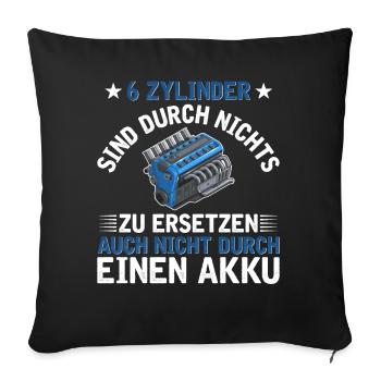 6 Zylinder Tuner Tuning V6 - Sofakissenbezug 45 x 45 cm - Schwarz - Vorne