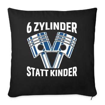 6 Zylinder Tuner Tuning V6 - Sofakissenbezug 45 x 45 cm - Schwarz - Vorne