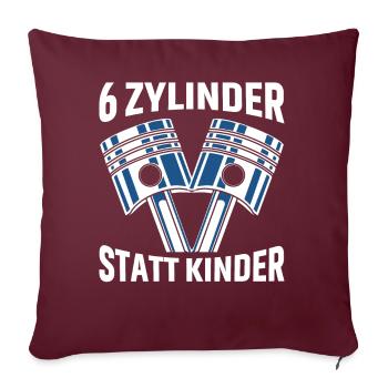 6 Zylinder Tuner Tuning V6 - Sofakissenbezug 45 x 45 cm - Burgunderrot - Vorne
