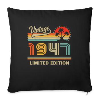 Vintage 1947 Limited Edition - Sofa pillowcase 17,3'' x 17,3'' (45 x 45 cm) - black - Front