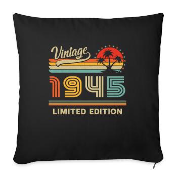 Vintage 1945 Limited Edition - Sofa pillowcase 17,3'' x 17,3'' (45 x 45 cm) - black - Front