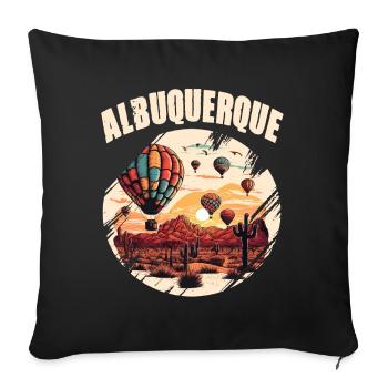 Albuquerque New Mexico Heißluftballon - Sofakissenbezug 45 x 45 cm - Schwarz - Vorne
