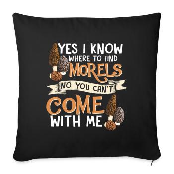 Yes i know where to find the Morels I Schwammerl - Sofakissenbezug 45 x 45 cm - Schwarz - Vorne