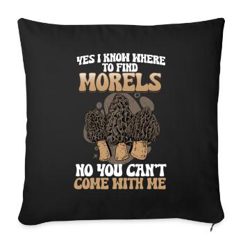 Oui, je sais où trouver les morilles je cueille des champignons - Housse de coussin décorative 45 x 45 cm - noir - Devant