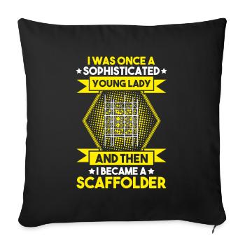 Échafaudage Échafaudage Échafaudage - Housse de coussin décorative 45 x 45 cm - noir - Devant
