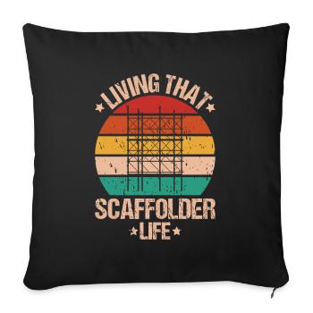 Échafaudage Échafaudage Échafaudage - Housse de coussin décorative 45 x 45 cm - noir - Devant