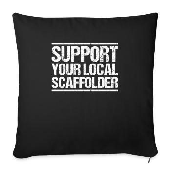 Échafaudage Échafaudage Échafaudage - Housse de coussin décorative 45 x 45 cm - noir - Devant