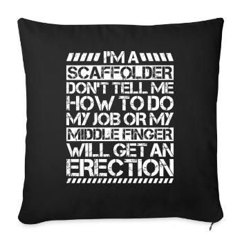 Scaffolding Scaffolding Scaffolder - Sofa pillowcase 17,3'' x 17,3'' (45 x 45 cm) - black - Front