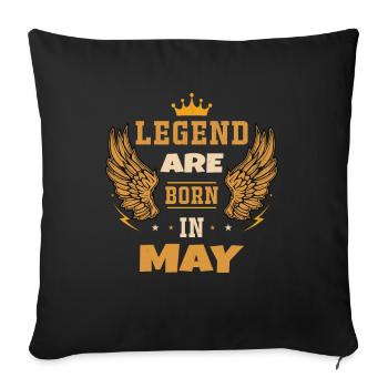 Die im Mai geborene Legende Geburtstagsgeschenk - Sofakissenbezug 45 x 45 cm - Schwarz - Vorne