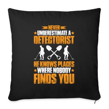 Détecteur Sondler Détecteur de métaux - Housse de coussin décorative 45 x 45 cm - noir - Devant
